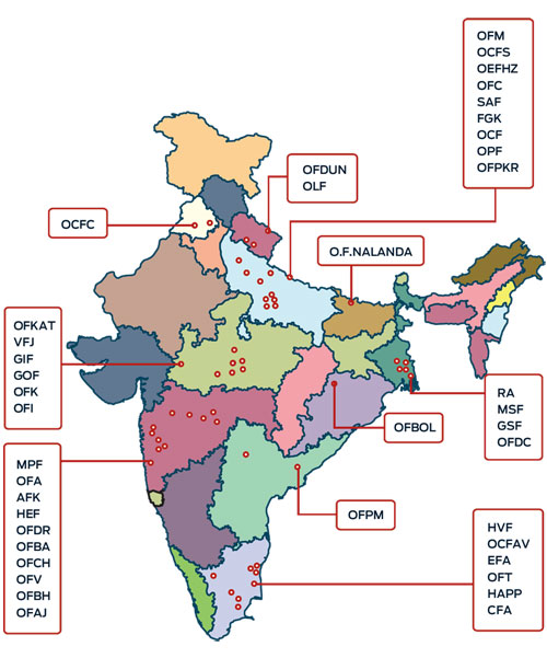 Ordnance Factory Board Location Map